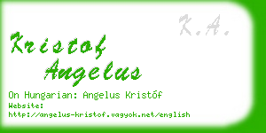 kristof angelus business card